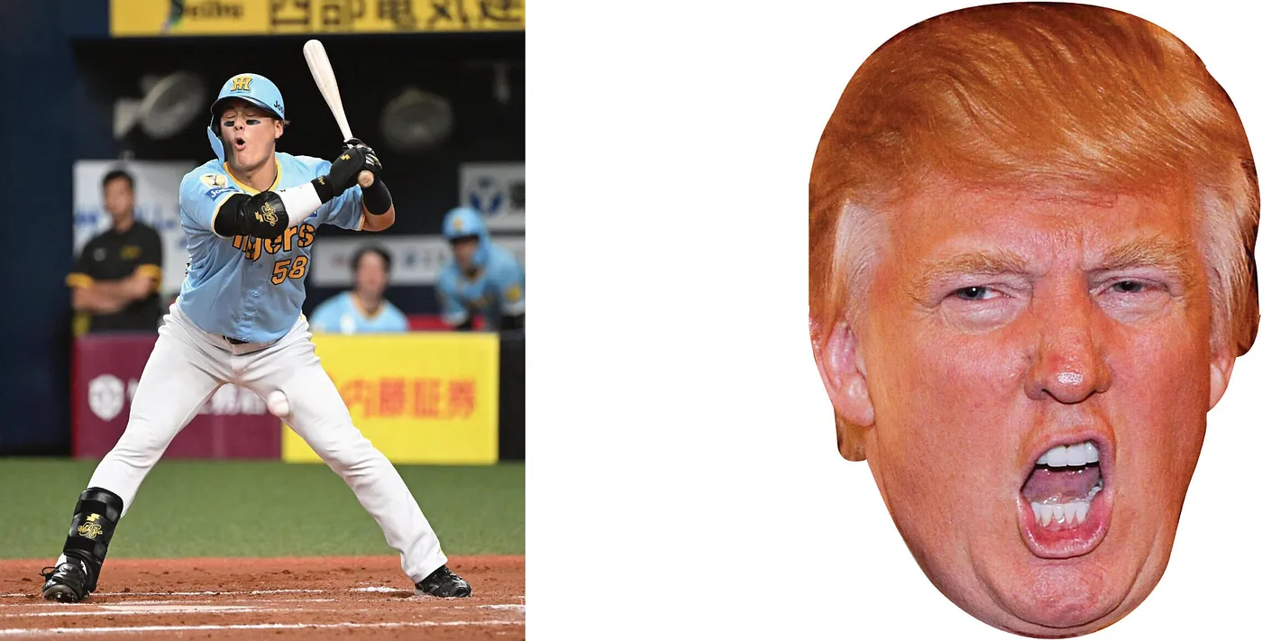Left: Original, Right: Face to swap in. Luckily there’s a rich collection of facial expressions of Donald Trump on the web.