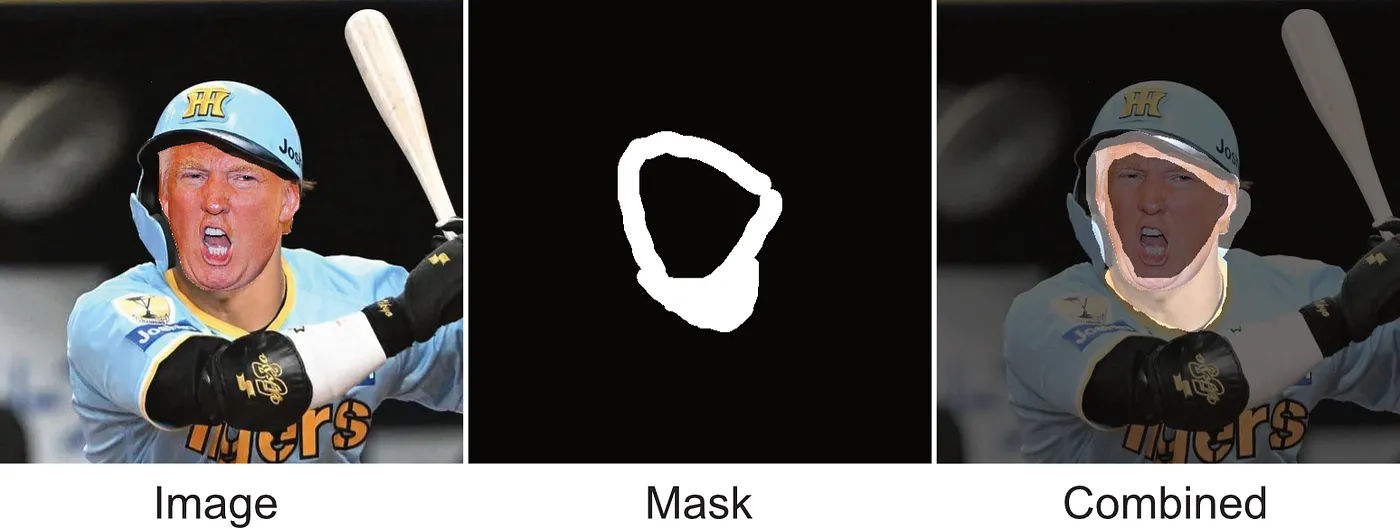 Selecting a mask for inpainting.