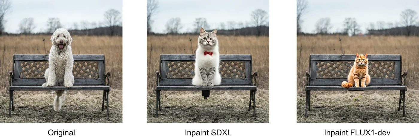 Prompt “small cute cat sat on a park bench”