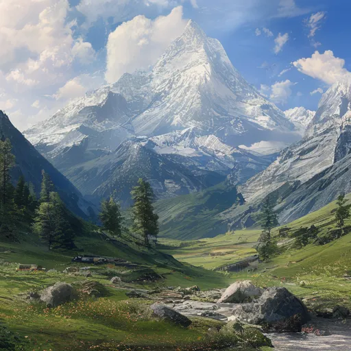 A beautiful mountain landscape, photorealistic. 20 steps.